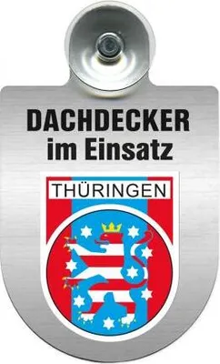 Produktbild von Einsatzschild Windschutzscheibe incl. Saugnapf - Dachdecker im Einsatz - 309463- incl. Regionen nach Wahl Color - Region Thüringen