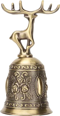 Produktbild von Hirschform Handglocke Vintage -Beschichtungsprozess rostfleisches poliertes Finish -Metall für Esstisch Bronze