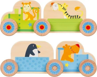 Produktbild von Goki Zug Bauset - bunter Holzspielzeugzug für Kinder