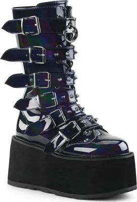 Produktbild von DAMNED-225 Damen Boots von DemoniaCult, Schwarz Holo , EU 37, US 7