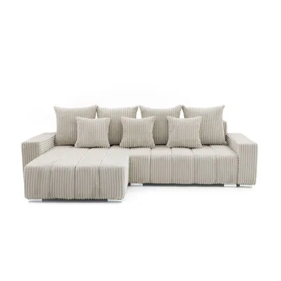 Produktbild von MUFFO Ecksofa PIANO L-Form L-Forminks mit Schlaffunktion 137x234 Cord Beige