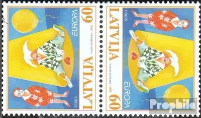 Produktbild von Briefmarken Lettland 2002 Mi 568K (kompl.Ausg.) Kehrdruckpaar postfrisch Europa