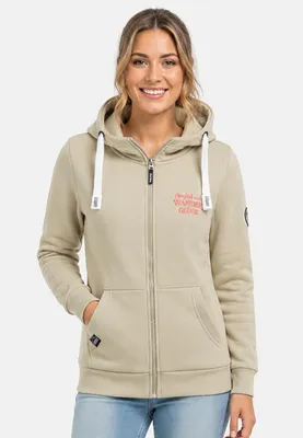 Produktbild von Sublevel Kapuzenpullover Eingrifftaschen Stickerei Reißverschluss Größe: S