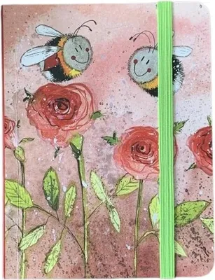 Produktbild von Notizbuch mit Gummiband A6 SCN18 Bienen und Rosen