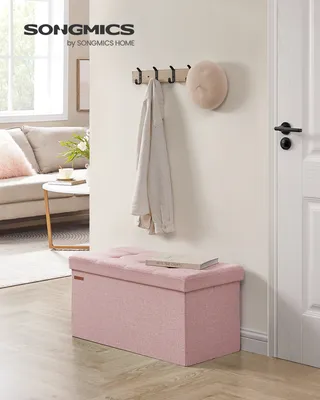 Obrázek produktu pro SONGMICS Stolička s úložným prostorem, skládací lavice, podnožka 38 x 76 x 38 cm, úložný box, nosnost až 300 kg, do obývacího pokoje ložnice