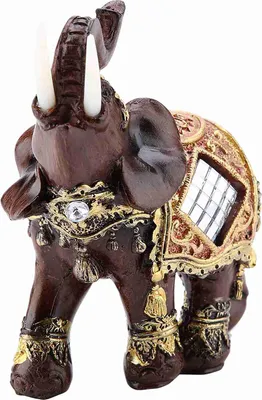 Produktbild von Glück bringende Feng Shui Holzmaserung Elefantenstatue Skulptur Wohlstandsfigur Geschenk Wohnaccessoire (M)