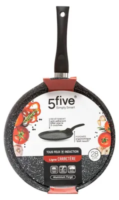 Image de 5five Simply Smart Crêpière Caractere, poêle, aluminium, plastique, noir, 28 cm, 124452