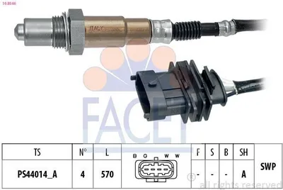 Produktbild von FACET Lambdasonde für OPEL ZAFIRA B (A05) vor-Kat Beheizt Planarsonde 570mm 10.8546