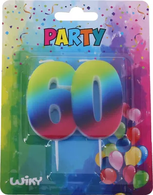 Produktbild von Partykerze Nummer 60 Regenbogen