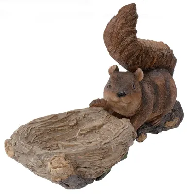Image de BURI Figurine d'arbre sur branche Décoration de jardin Mangeoire pour oiseaux Abreuvoir Troll Écureuil Gnome