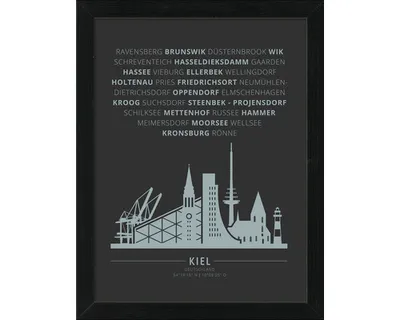 Produktbild von Gerahmtes Bild Kiel Wahrzeichen I 33x43 cm