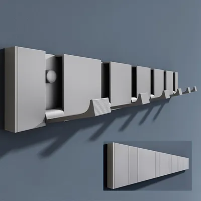 Produktbild von doporro Garderobenhaken Wand Moderne Wandgarderoben aus Aluminium Garderobenleiste klappbar kleiderhaken mit 6 Beweglichen Haken Wandhaken Grau
