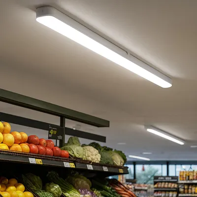 Zdjęcie produktu dla 120 cm 60 W IP65 wodoodporny, liniowy wyświetlacz LED z możliwością łączenia, chłodne białe światło 6000 K, do garażu, piwnicy i obszarów zewnętrznych