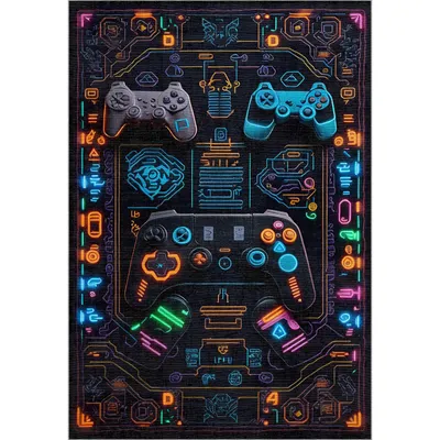 Produktbild von Gameking Teppich mit Chenille Druck, Waschbarer Antibakteriell Teppich