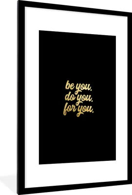 Produktbild von MuchoWow® Gerahmtes Poster Zitat - Selbstvertrauen - Gold - Schwarz 60x90 cm - Poster mit Schwarzem Bilderrahmen Wandposter Rahmen Foto Bilder - Dekoration - Wandposter Wohnzimmer - Hochwertig