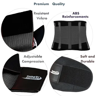 Immagine prodotto di Fascia lombare, supporto per la schiena, doppia compressione, taglia XL (97-110 cm), ideale per lo sport e il lavoro