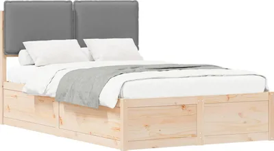 Obrázek produktu pro Rám postele s čalouněným čelem s čelo Světle šedá 120 x 200 cm