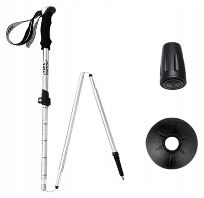 Produktbild von Verk 14708 Zusammenklappbarer Wanderstock, 1 Stück, silberfarben