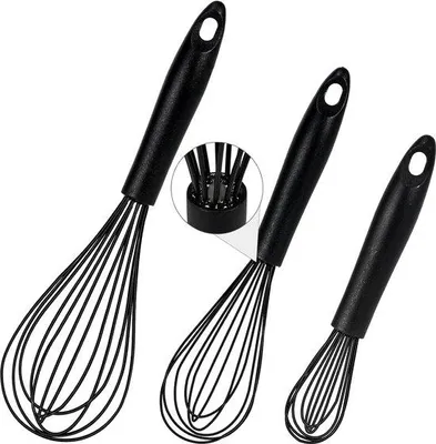Obrázek produktu pro Sada metliček, 3dílná, nerezová ocel, silikon, 22–30 cm