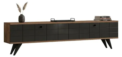Produktbild von Tresana - TV-Schrank, 160x25x35h cm Anthrazitschwarz, 2 Türen