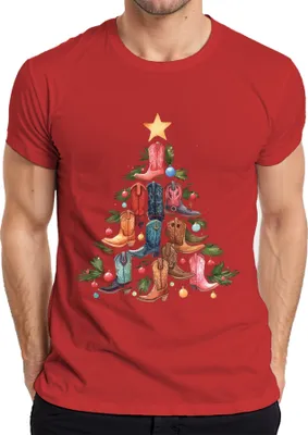 Produktbild von Stiefel Weihnachtsbaum - Weihnachten Weihnachtsgeschenk Christmas Herren T-Shirt, Rot, L