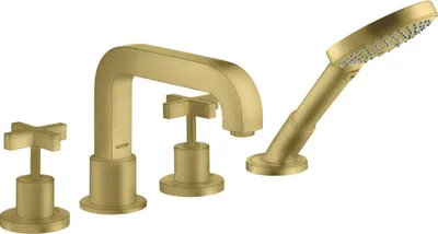 Produktbild von 4-Loch Wannenrandarmatur AXOR CITTERIO DN 15 m Kreuzgr. u Ros. brushed brass brushed brass