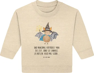Produktbild von Mr. & Mrs. Panda Organic Baby Pullover Fledermaus Zauberer 12. - 18. Monat - Natural Raw - Geschenk, Bullover, Magier, Reinsteigern, Fledermäuse, Frauen, Lustige Sprüche
