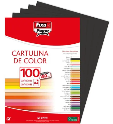 Produktbild von Fixo 11110410 - Packung mit 100 Karten, A4, schwarz