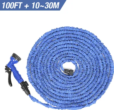Image de Tuyau d'arrosage flexible WYCTIN 100FT 30m Tuyau d'eau flexible extensible bleu