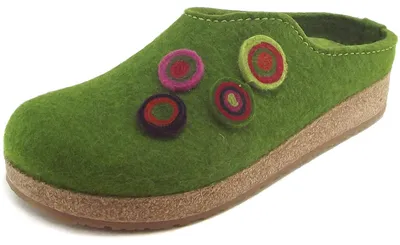 Produktbild von Haflinger Grizzly Kanon Damen Pantoffeln Grasgrün, 731023-36