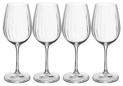 Produktbild von Mikasa Treviso Gläser de Weißweingläser, 350ml, Set de 4 klare, bleifreie, dünne Gläser mit Welleneffekt für Feiern