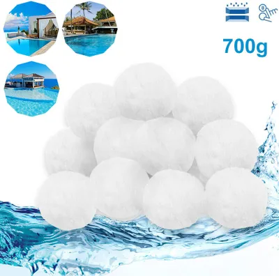 Produktbild von XMTECH Filter Balls Filterbälle für Sandfilteranlagen, 700g Kann 25 kg Filtersand Ersetzen, für Pool Sandfilter Pool Reinigung, Weiß