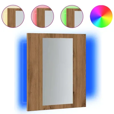 Obrázek produktu pro Zrcadlová skříňka LED dub artisan 40x12x45 cm kompozitní dřevo