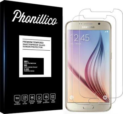 Obrázek produktu pro Tvrzené sklo pro Samsung Galaxy S6 [2 ks] Screen Protector Film Anti-Scratch Glass Resistant Phonillico®
