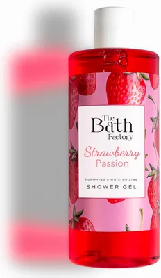 Produktbild von The Bath Factory Strawberry Passion Duschgel 400 ml – sanft reinigendes Shower Gel mit Erdbeer-Extrakt, fruchtiger Duft, für alle Hauttypen