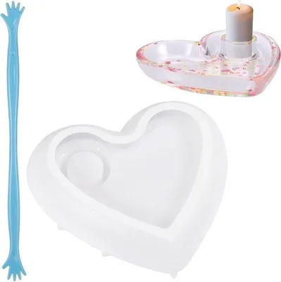 Image de Dureté silicone pour bougeoirs et dureté époxy - avec batteur - accessoire de décoration - 15 x 13 x 33 cm