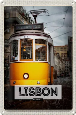 Produktbild von Blechschild Reise 20x30cm Lisbon Portugal Straßenbahn 28