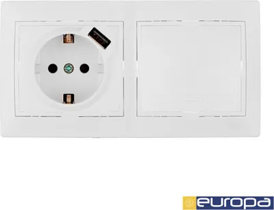 Image de Kit Prise Usb Murale Solera Interrupteur Et Prise Usb Intégrés - Solera
