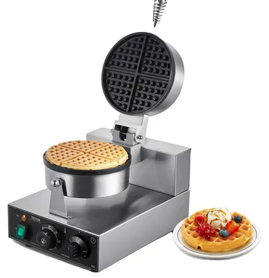 Obrázek produktu pro Vaflovač, nerezová ocel, 1230 W, 30 x 30 x 15 cm, nastavení teploty 50–300 °C, nepřilnavá varná deska