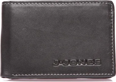 Produktbild von J Jones Klein Herren Geldbörse Portemonnaie Brieftasche aus Echtes Leder RFID-Schutz Schwarz