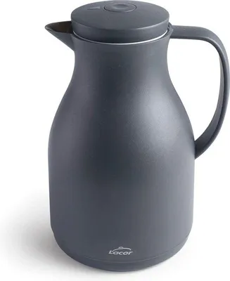 Produktbild von Thermosflasche, BPA-frei, doppelwandig, innen mit Glasbeschichtung, matt, grau, 1,50 l, Polypropylen-Glas, 1,5 Liter