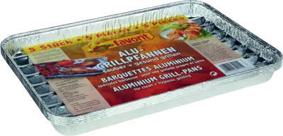 Produktbild von Favorit Alu-Grillpfanne eckig 5 Stück