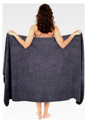 Produktbild von Badetücher 90 x 180 cm – Mikrofaser Sauna Handtuch für Männer, 420 g/m², Schnelltrocknend & Leicht, Großes Handtuch für Sauna, Strand & Bad (Dunkelgrau)