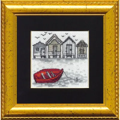 Produktbild von Permin Kreuzstich Stickpackung "Boot", Zählmuster, 11x11cm, 14-8415