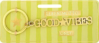 Produktbild von Sheepworld, Gruss und Co - 47760 - Schlüsselanhänger, Good Vibes, Metall, Größe mit Schlüsselring: 9,6cm x 3cm, Farbe: Silber