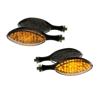 Produktbild von Motorrad LED Blinker Brush schwarz klar 4-er Set
