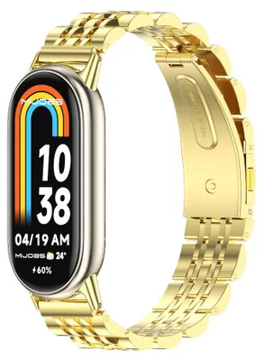 Produktbild von By Qubix Edelstahl-Gliederarmband - Gold - passend für Xiaomi Smart Band 8 / 9 / 10