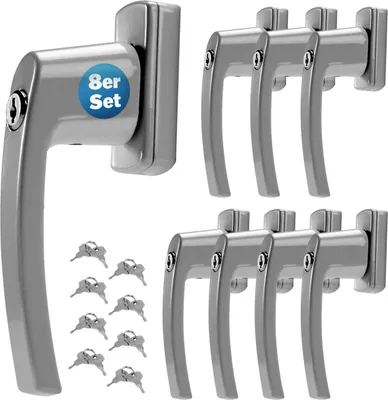 Immagine prodotto di Deuba Maniglia per Finestra con Serratura 8x Chiusura a Chiave Perno 35mm Maniglie di Sicurezza