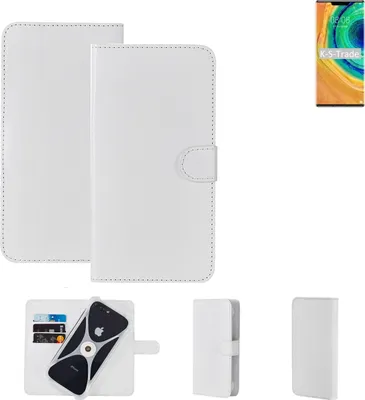 Produktbild von K-S-Trade Handy Hülle Schutz Hülle kompatibel mit Huawei Mate 30 Pro 5G Cover Case Bookstyle Bumper weiß 1x