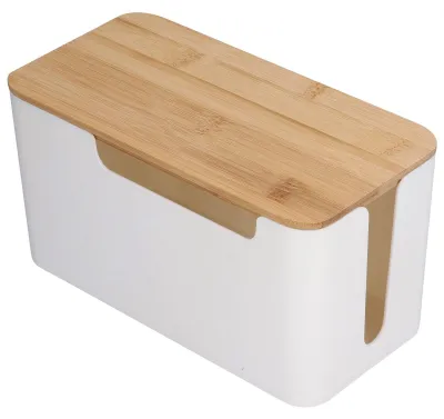 Productafbeelding van Kabelmanagementbox met bamboedeckel voor organisatie